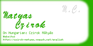 matyas czirok business card