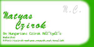 matyas czirok business card